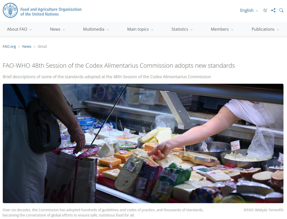 Codex Alimentarius Commission Adopts Multiple New International Food Safety & Quality Standards at 48th Session